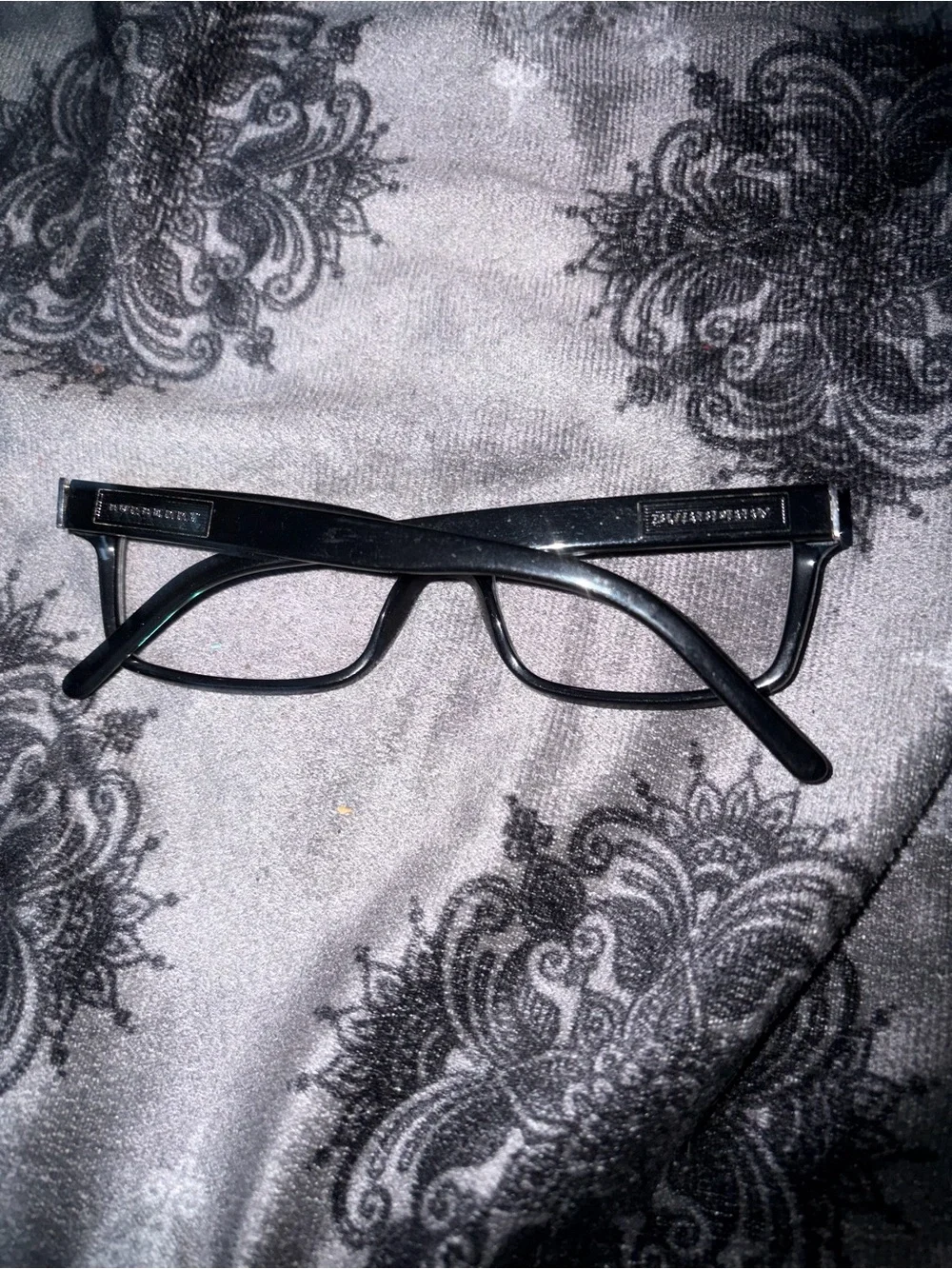 Burberry Black Rectangular Women's Glasses with Subtle Logo